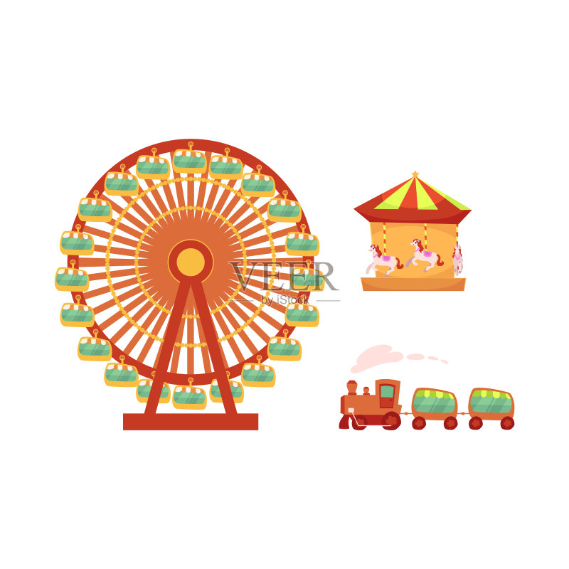 游乐园物体图标集图标素材