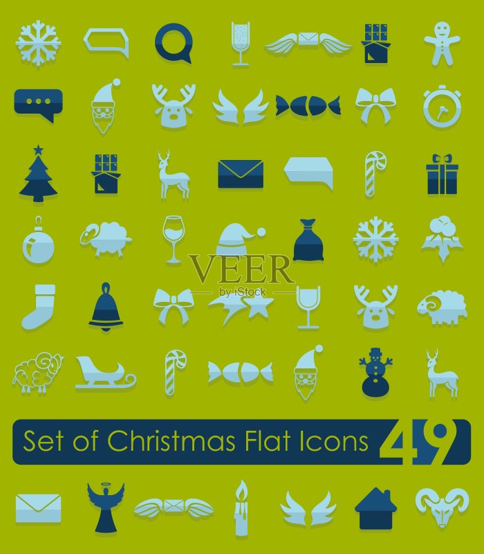 圣诞标志套装图标素材