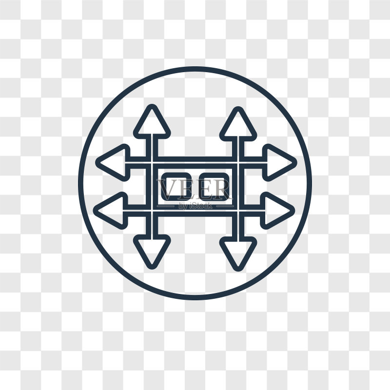 透明背景上的锌概念线性图标图标素材