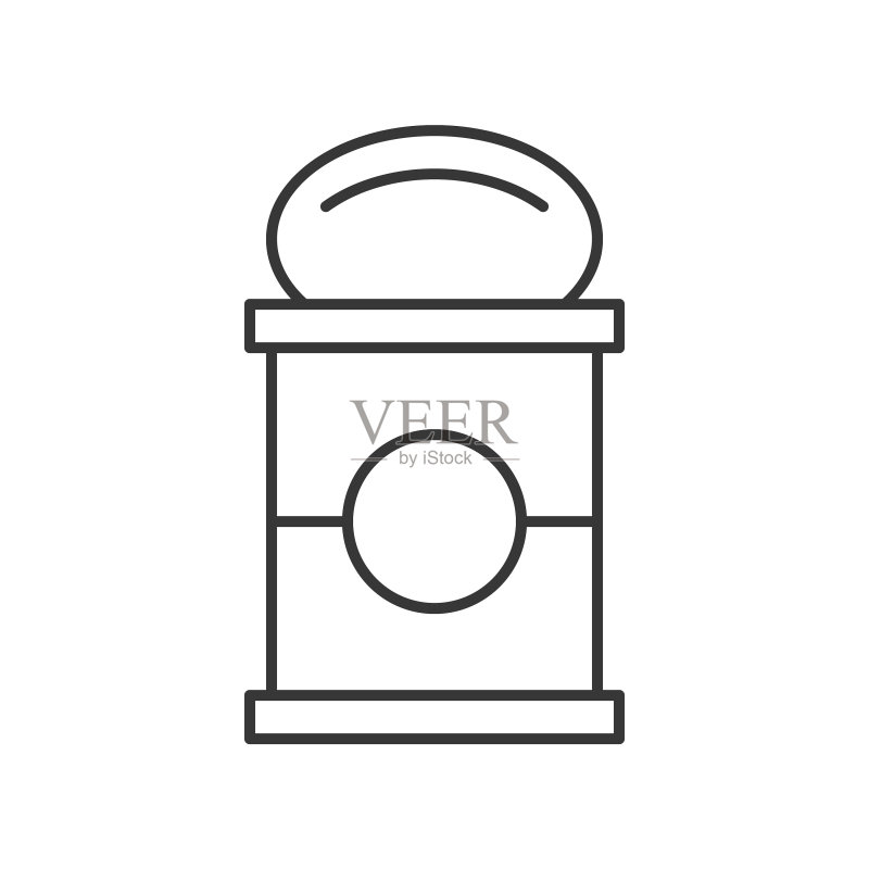 打开的罐头食品轮廓图标图标素材