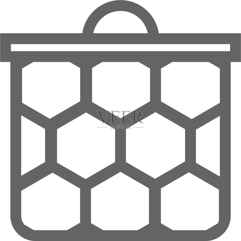 带蜂窝线条的简约框架图标图标素材
