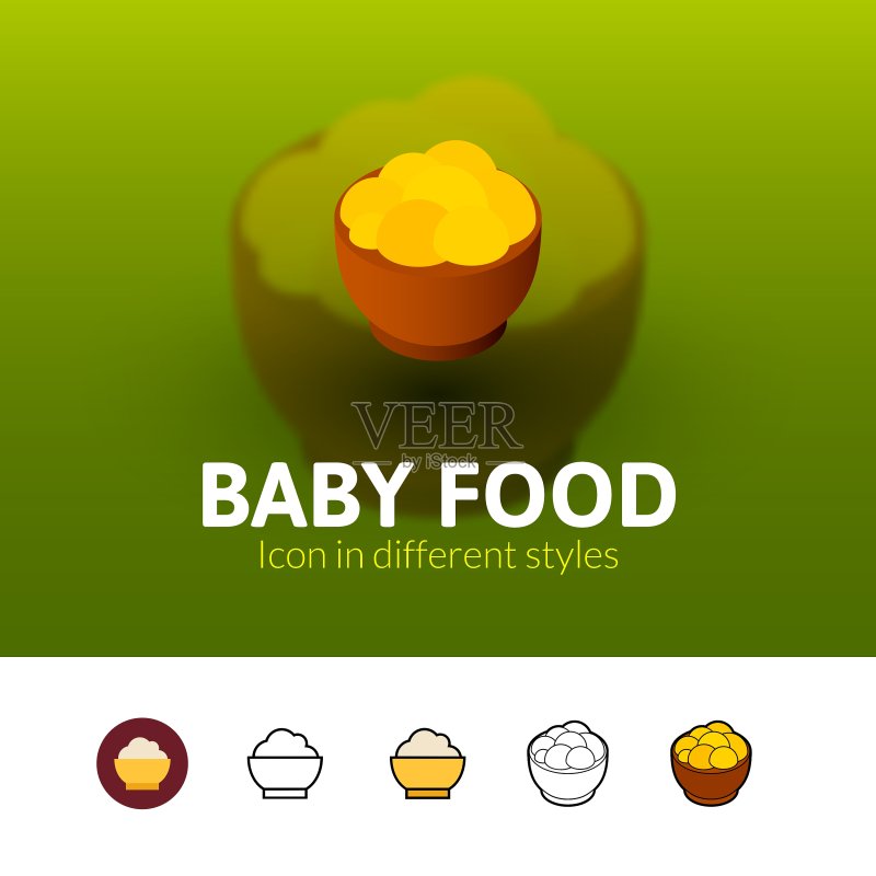 不同风格的婴儿食品图标图标素材