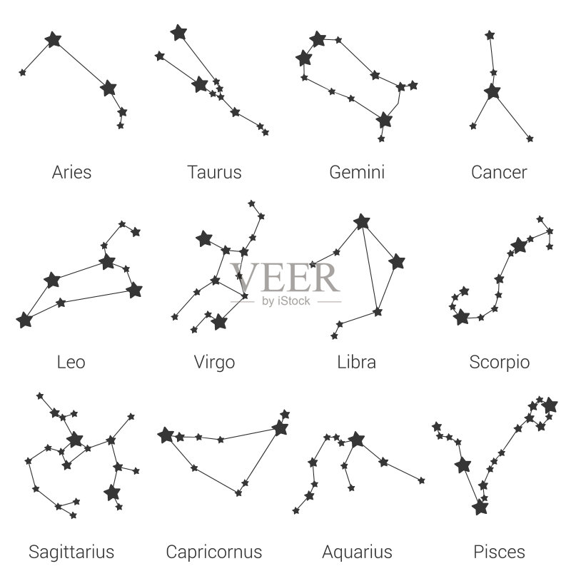 12星座符号图案合集图标素材