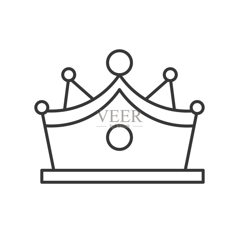 宝石皇冠珠宝轮廓图标图标素材