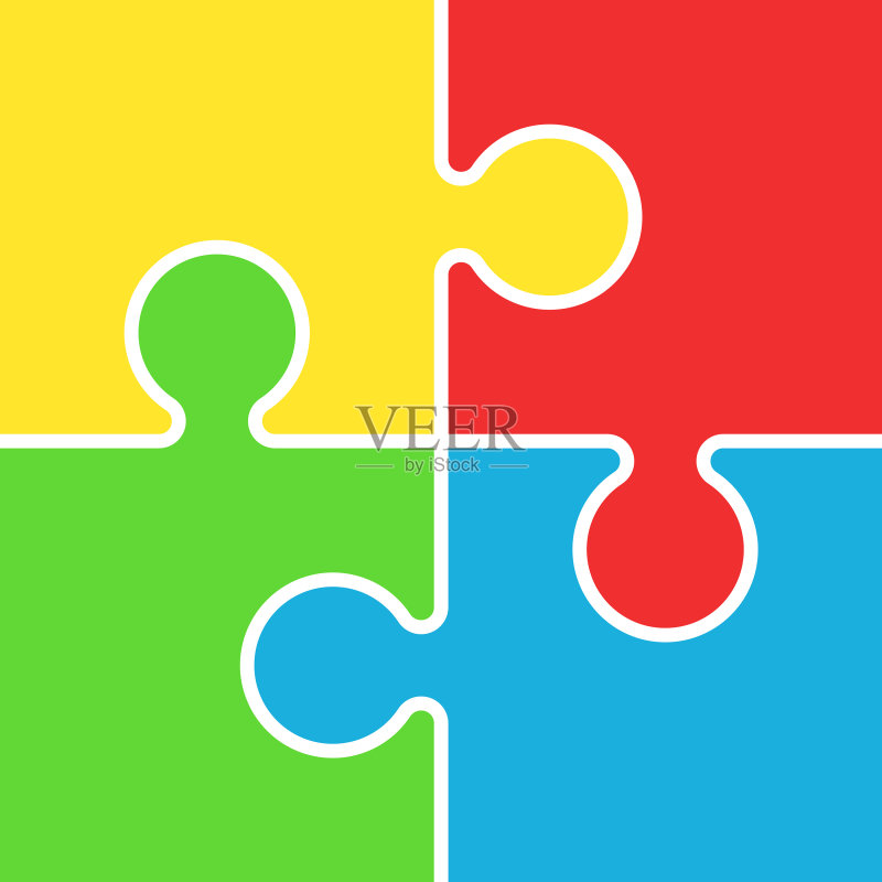 扁平拼图图标图标素材
