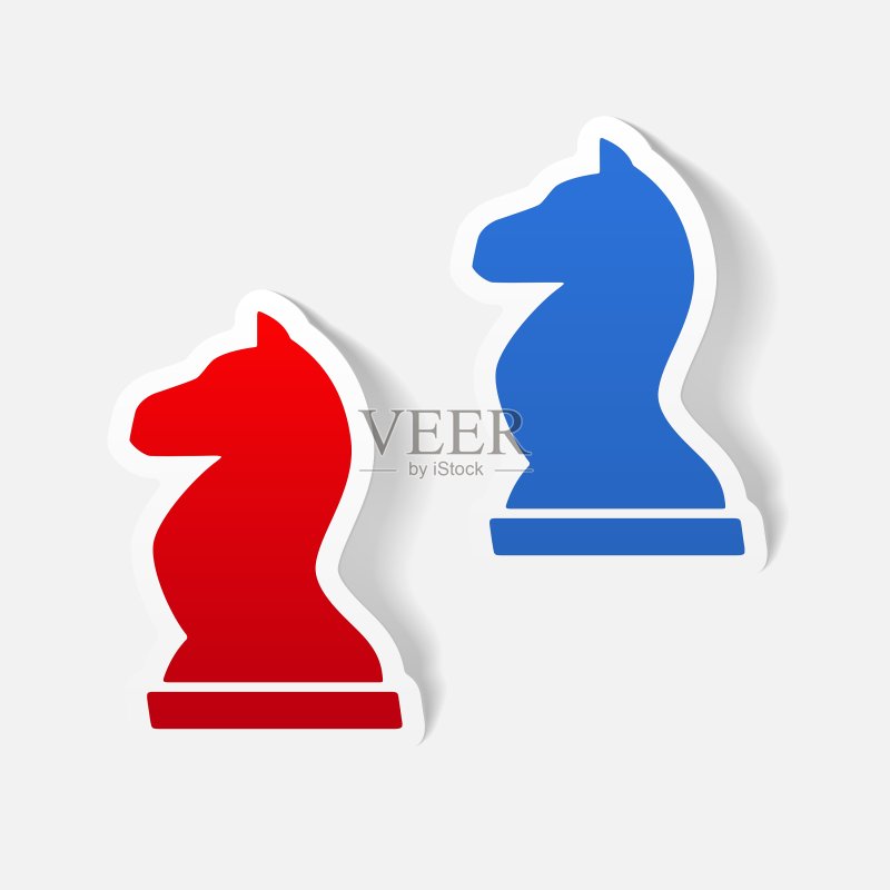 逼真风格设计元素:国际象棋图标素材