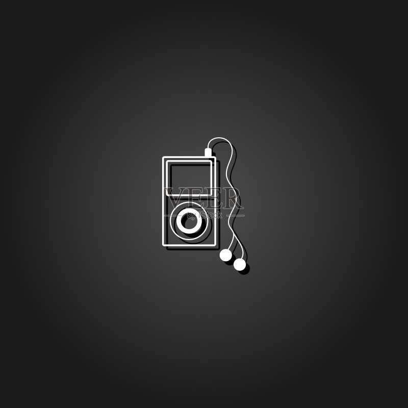 MP3播放器图标(扁平风格)图标素材