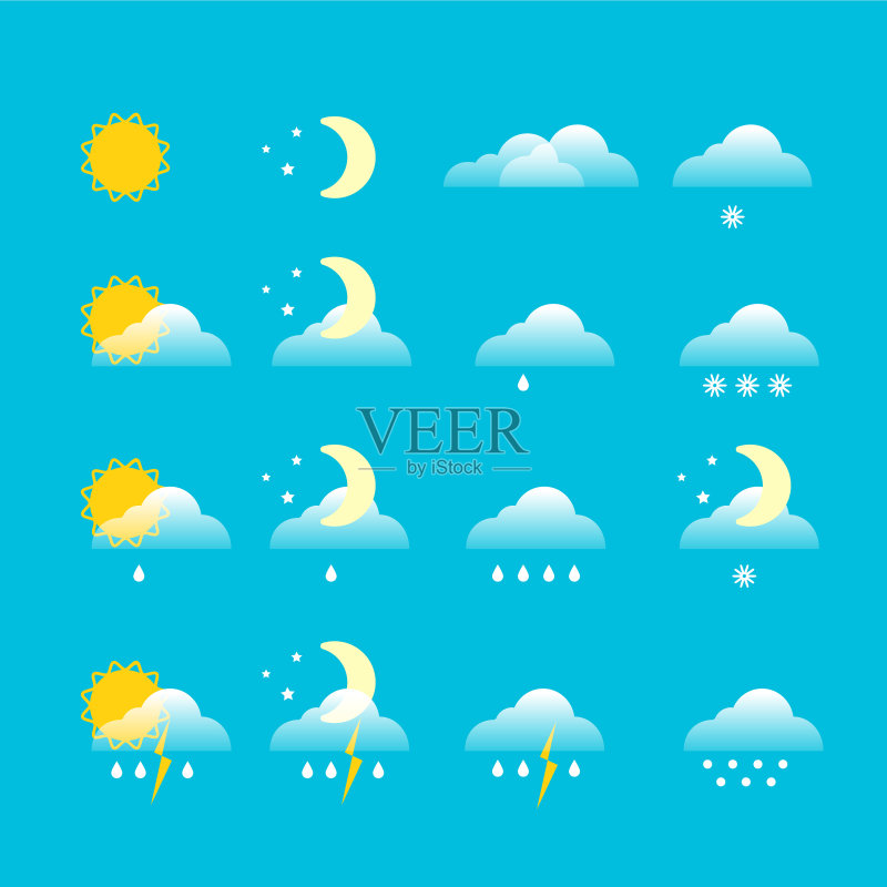 天气预报图标集图标素材