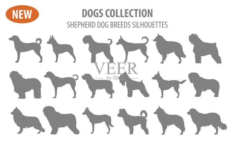 牧羊犬品种图标集图标素材