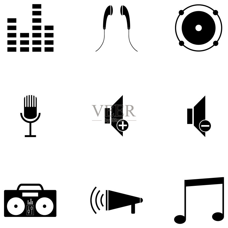 扬声器图标集图标素材