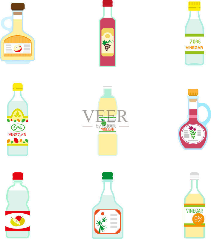 醋图标扁平风格合集图标素材