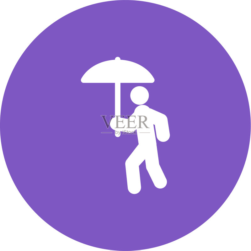雨中行走图标素材