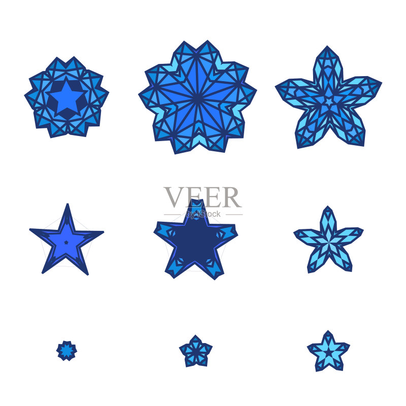 扁平设计星星雪花图标素材图标素材