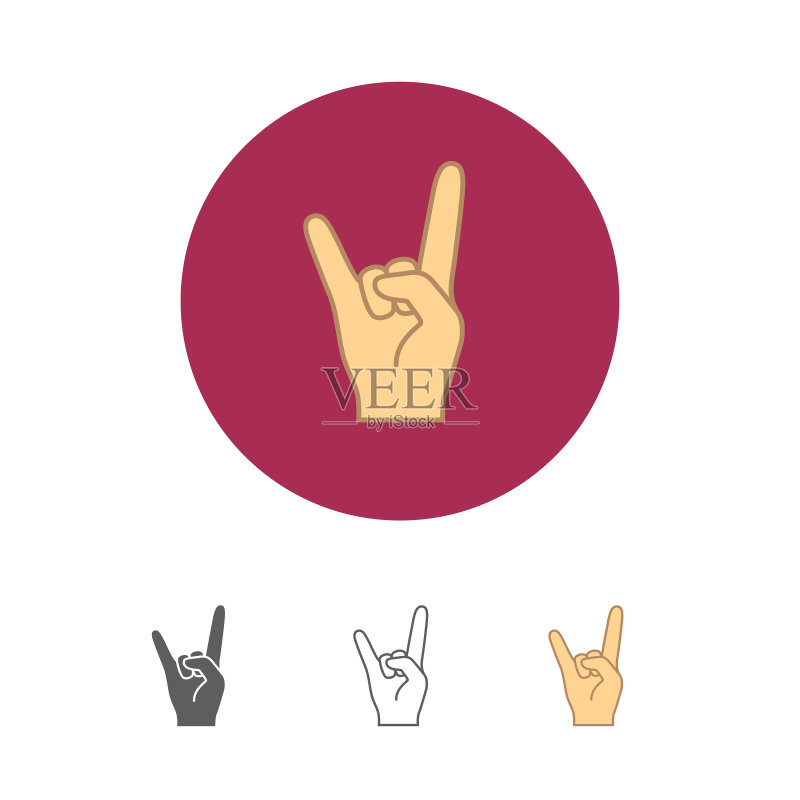 摇滚标志重摇滚图标图标素材