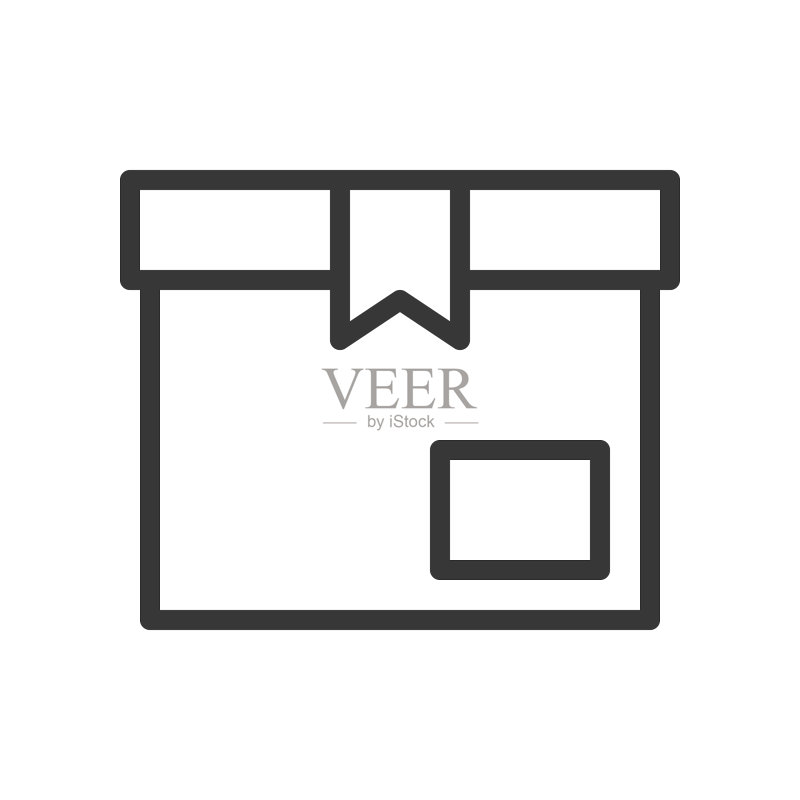 关闭的包装箱运输物流图标轮廓图标素材