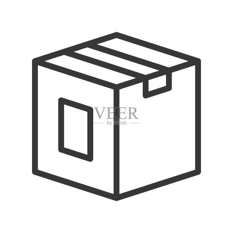 关闭的包装箱运输物流图标轮廓图标素材