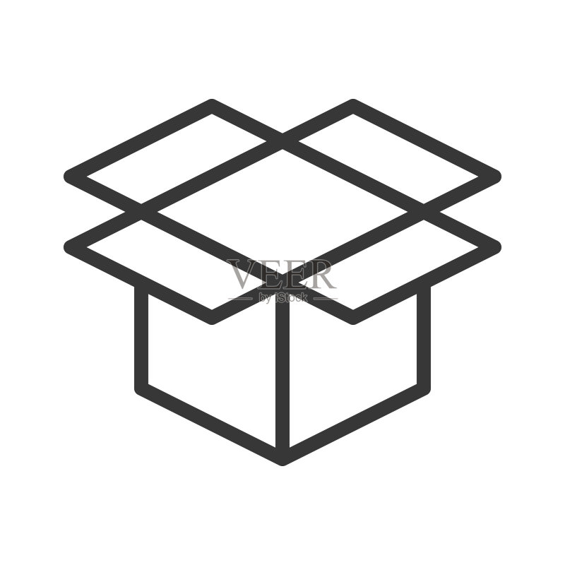 打开的盒子运输和物流图标轮廓图标素材