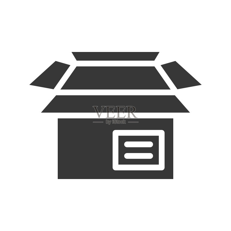 空盒子运输和交付概念集图标素材