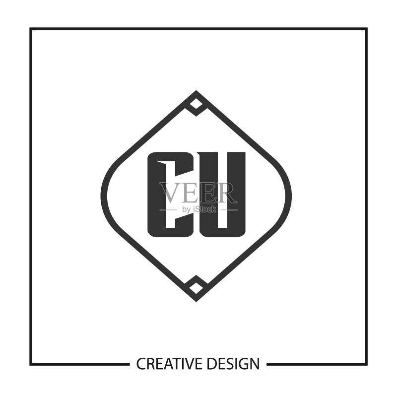 首字母CU logo模板设计图标素材