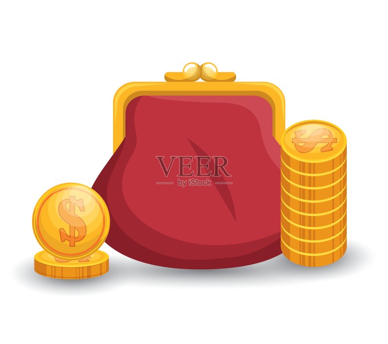 装满金币的存钱袋图标素材