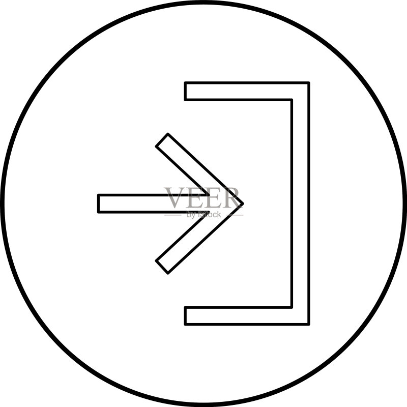 圆形黑色入口图标图标素材