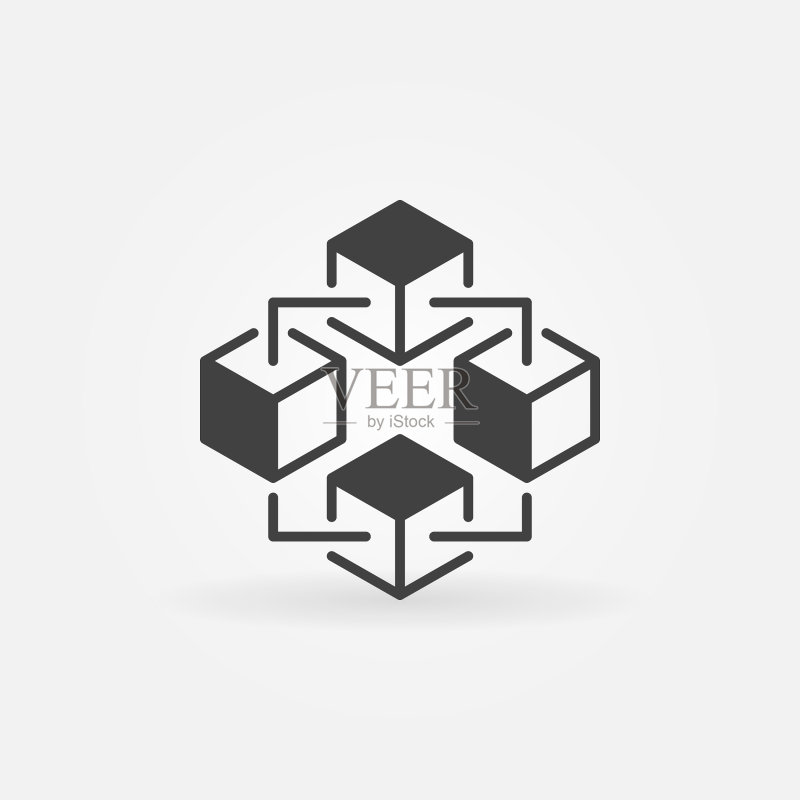 区块链技术图标或设计图标素材