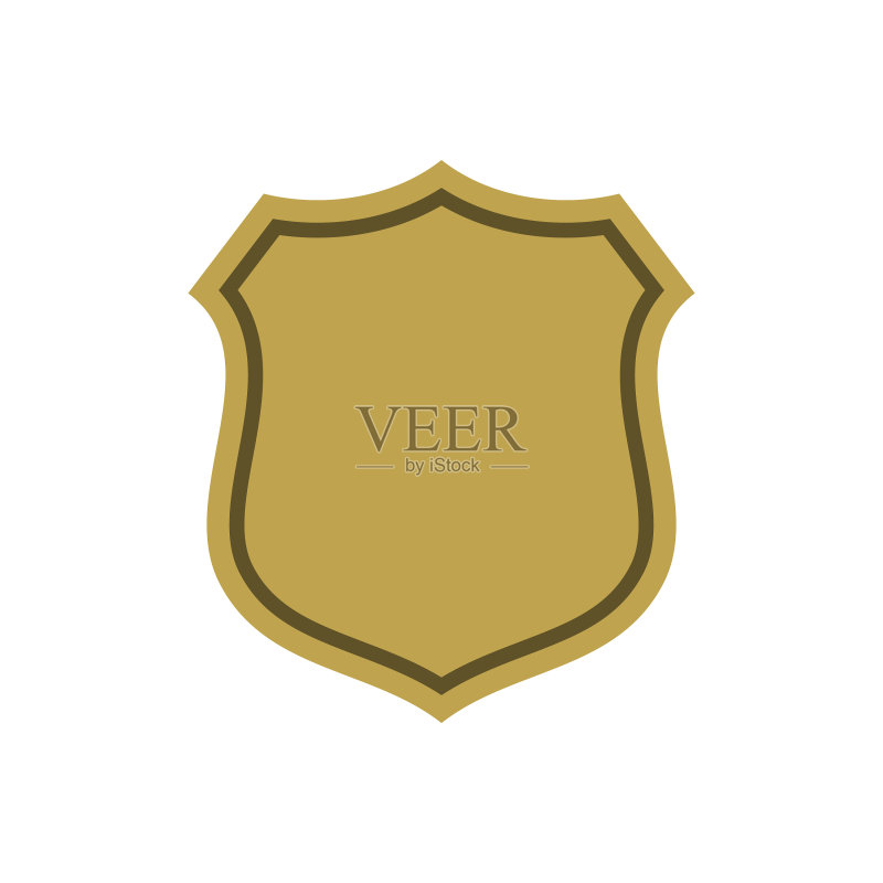 盾牌形状金色图标扁平Logo图标素材
