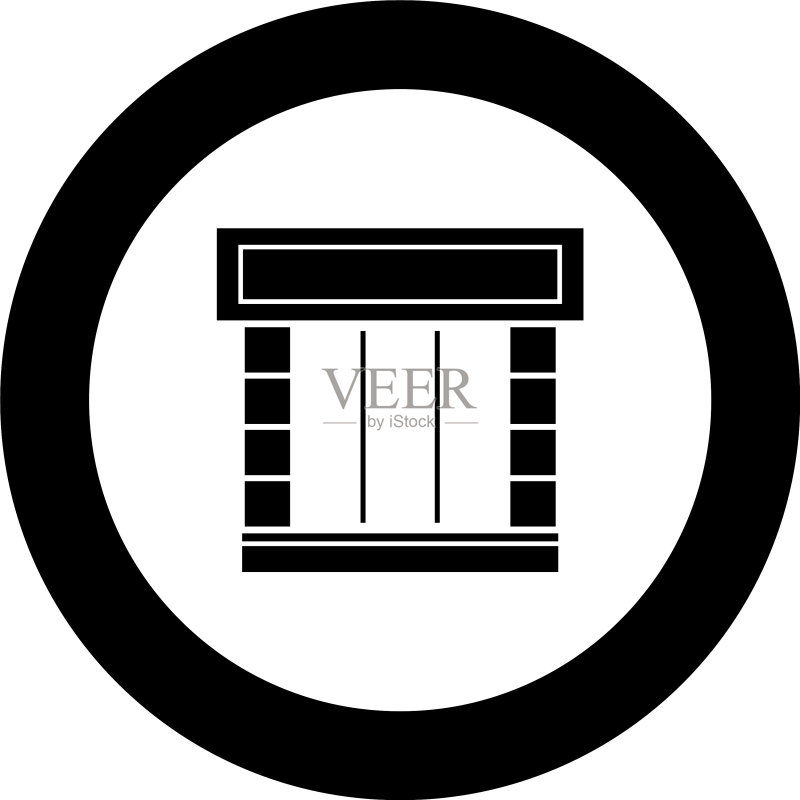 圆形商店店面黑色图标图标素材