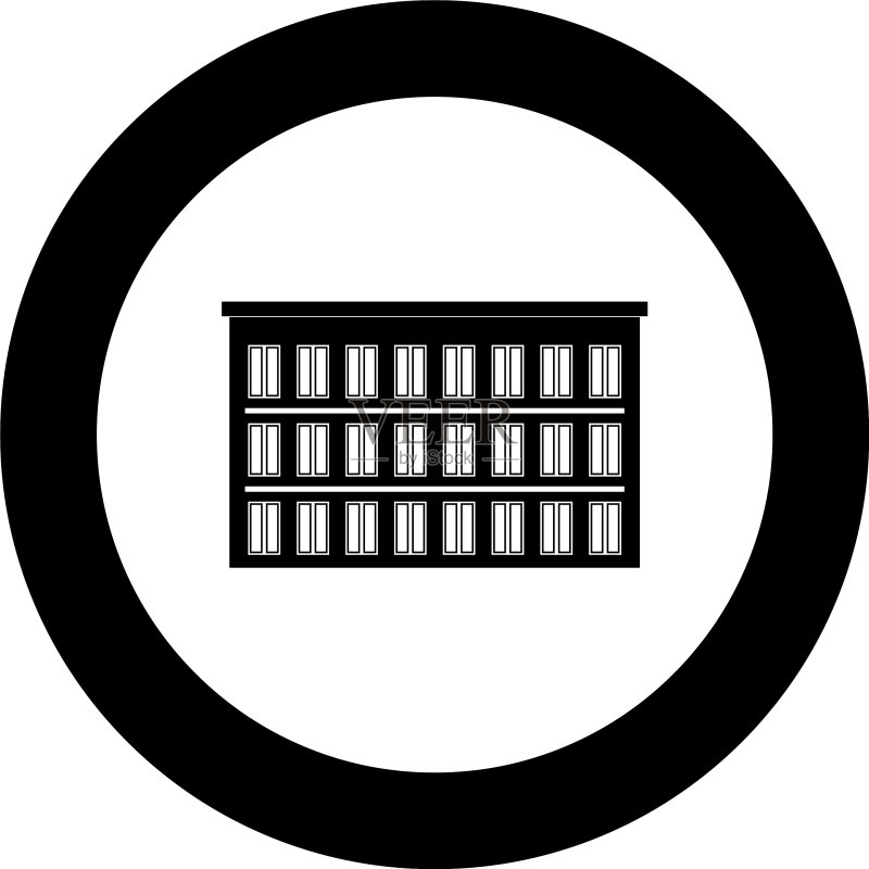 圆形黑色酒店图标图标素材