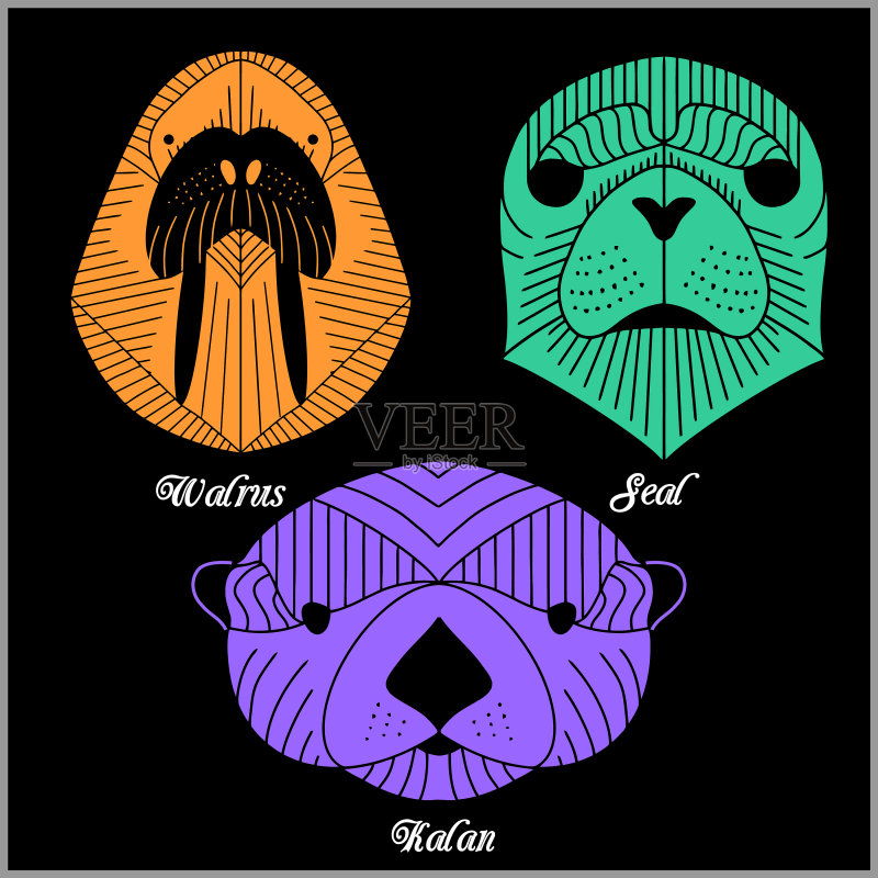 多边形动物Logo图标素材
