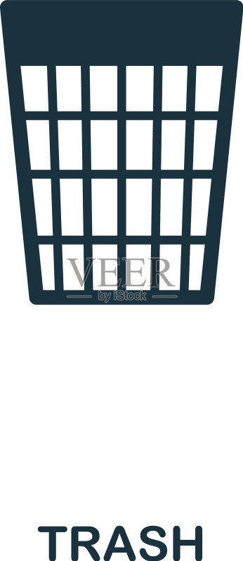 UI设计线条风格垃圾桶图标图标素材
