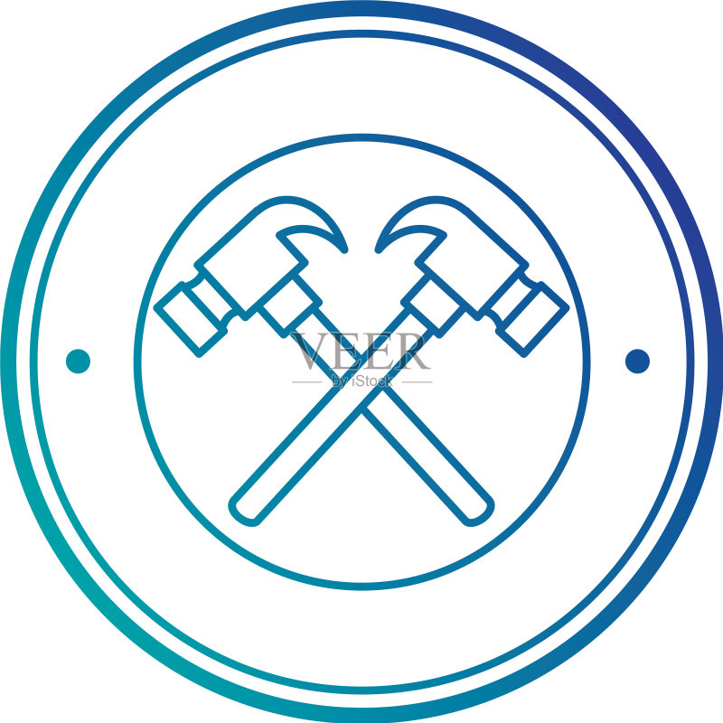 交叉的锤子工具图标图标素材