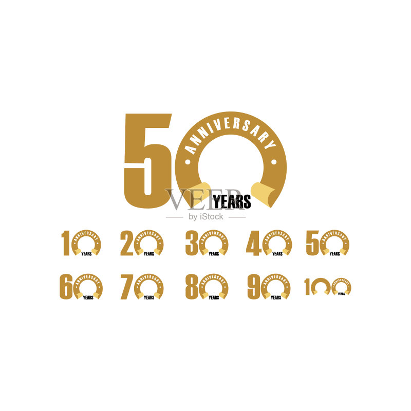 50周年纪念模板设计图标素材