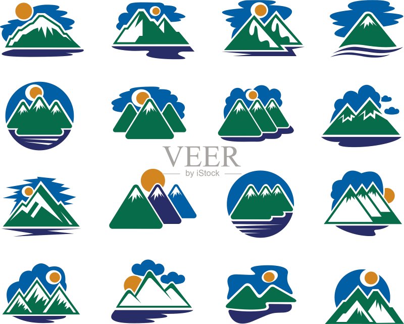 山峰图标合集图标素材