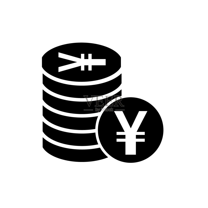 日元扁平图标适用于应用程序和网站图标素材