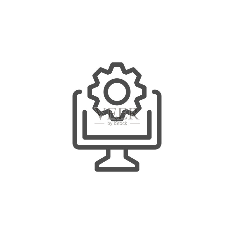 电脑维修线性图标图标素材
