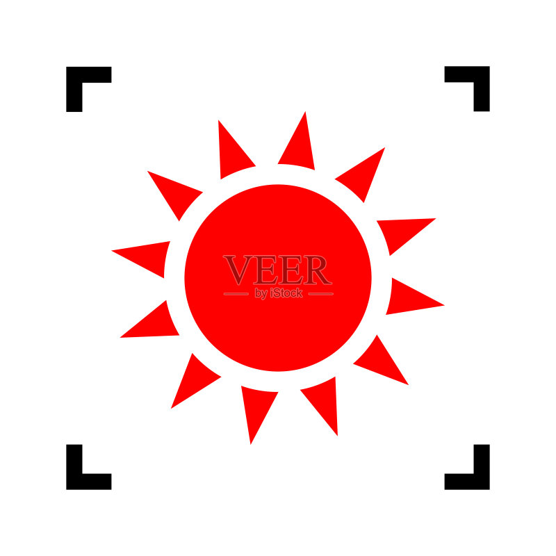 红色太阳图标图标素材