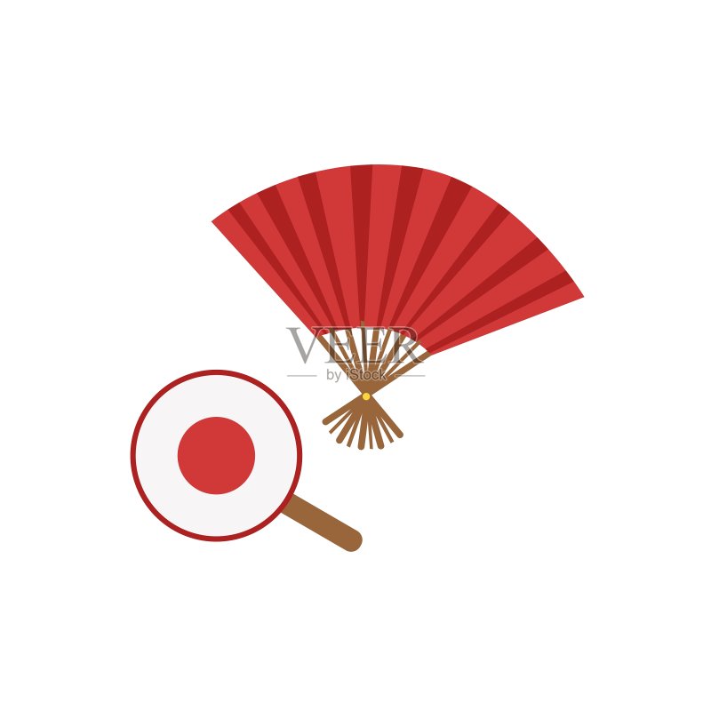 日式纸扇文化符号图标素材