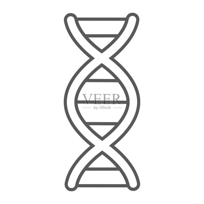 DNA细线图标染色体和生物学图标素材