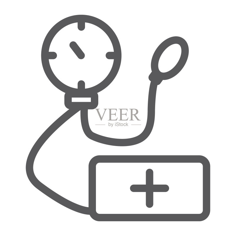眼压计线性医疗保健图标图标素材