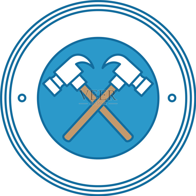 交叉的锤子工具图标图标素材