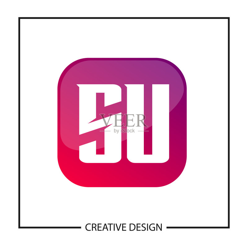 字母SU标志模板设计图标素材