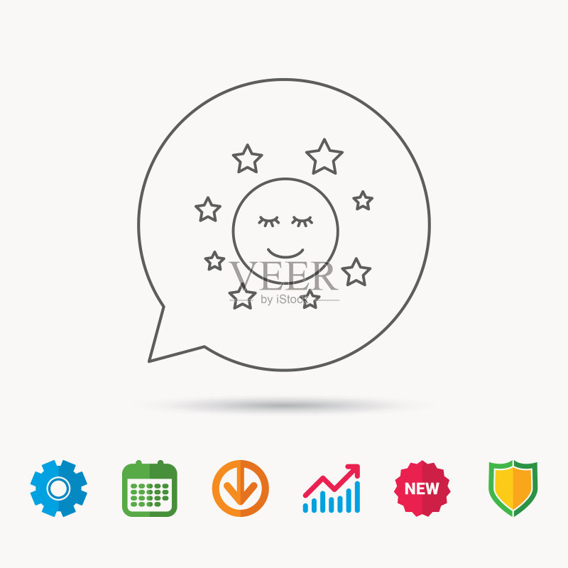 月亮和星星图标,夜晚或睡眠标志图标素材