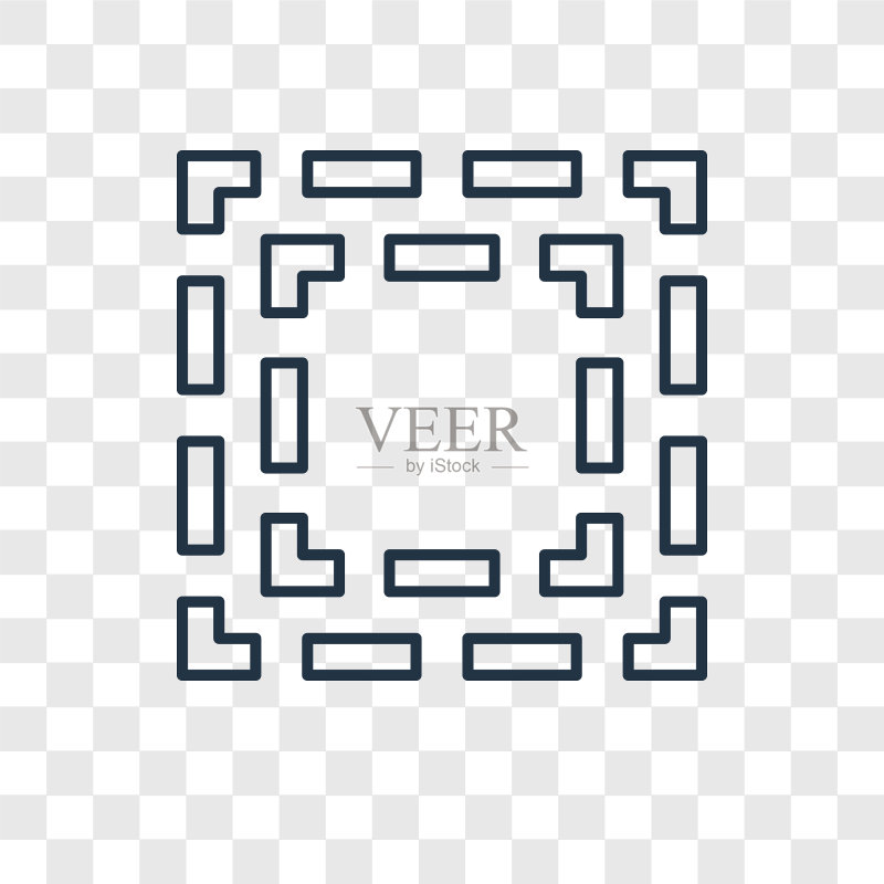隔离在透明背景上的专注概念线性图标图标素材