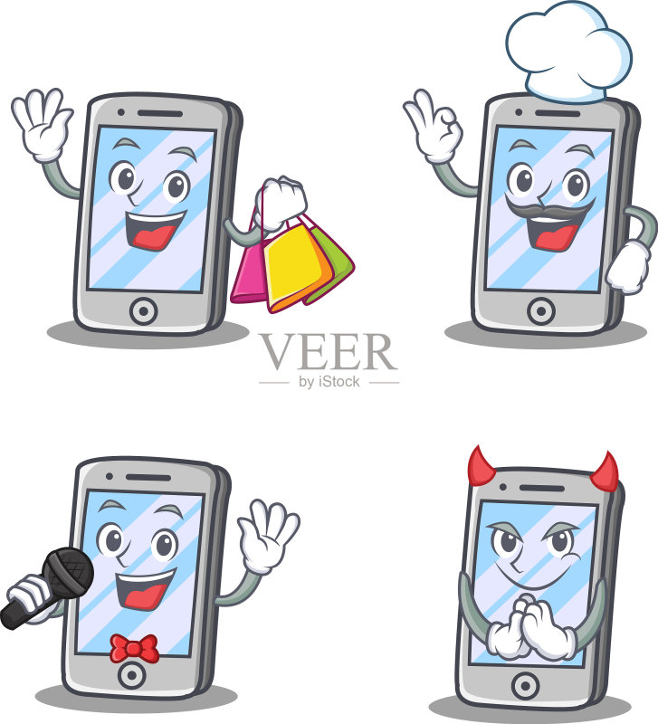 带有购物、厨师、恶魔形象的iPhone合集图标素材