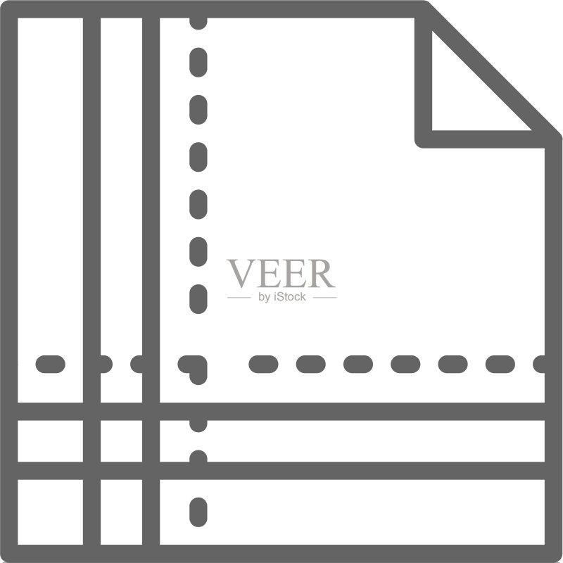 折叠成方形的布餐巾线条图标图标素材