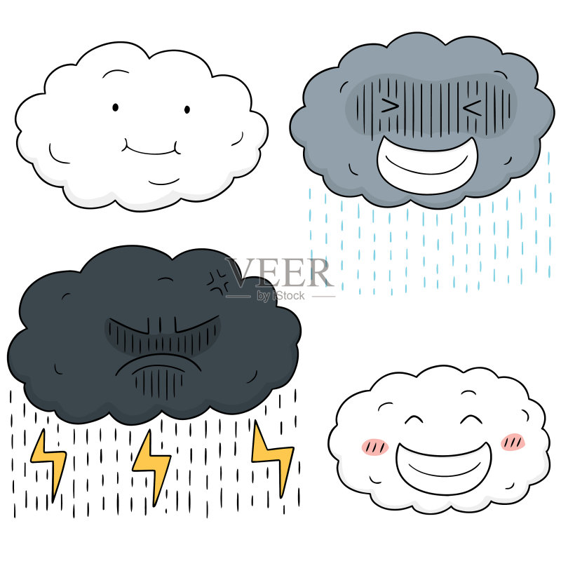 卡通云朵合集图标素材