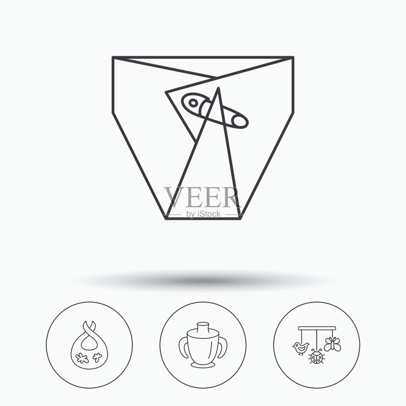 尿布儿童杯和婴儿玩具图标图标素材