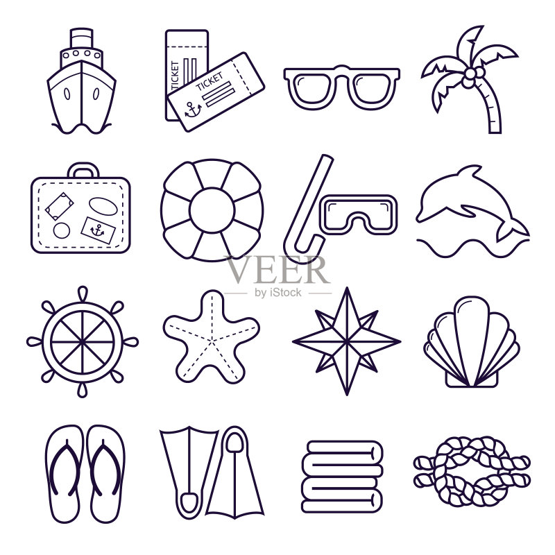 海洋图标合集,图标独立图标素材