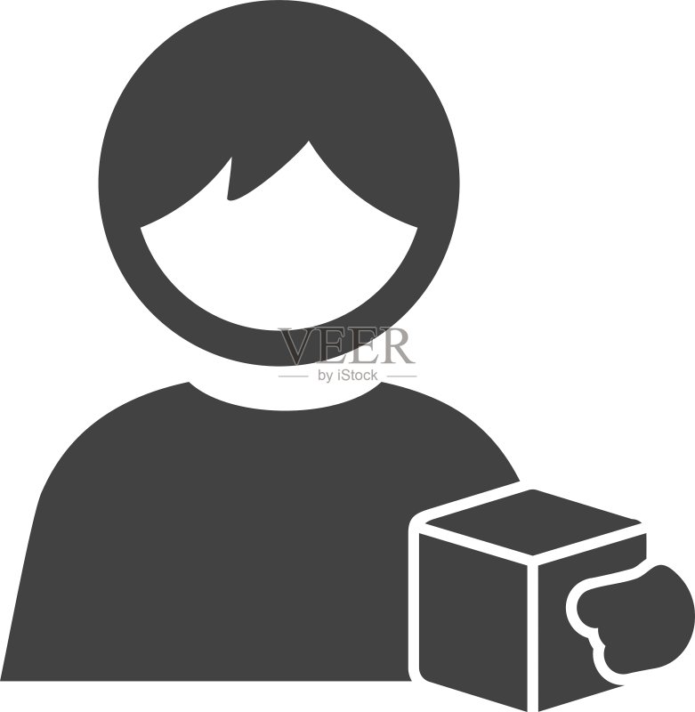 手持积木图标素材